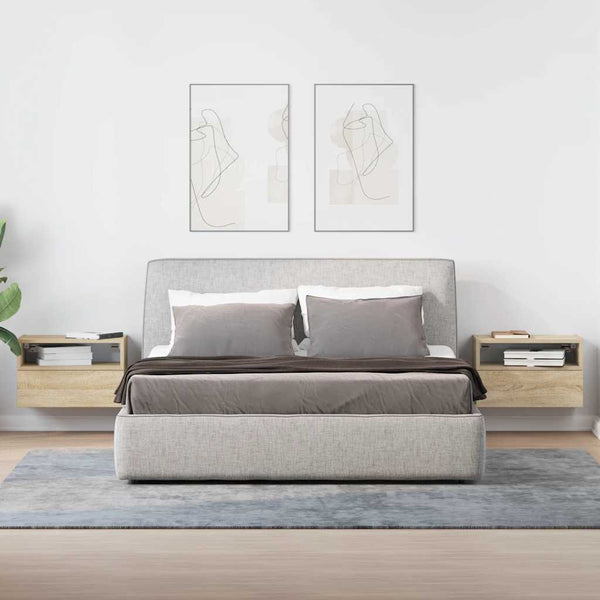 vidaXL Tables de chevet murales 2 pcs Chêne sonoma 45x26x28,5 cm