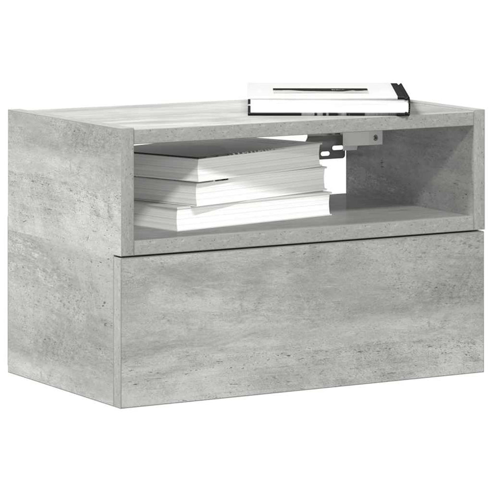 Wand-Nachttisch Betongrau 45 cm