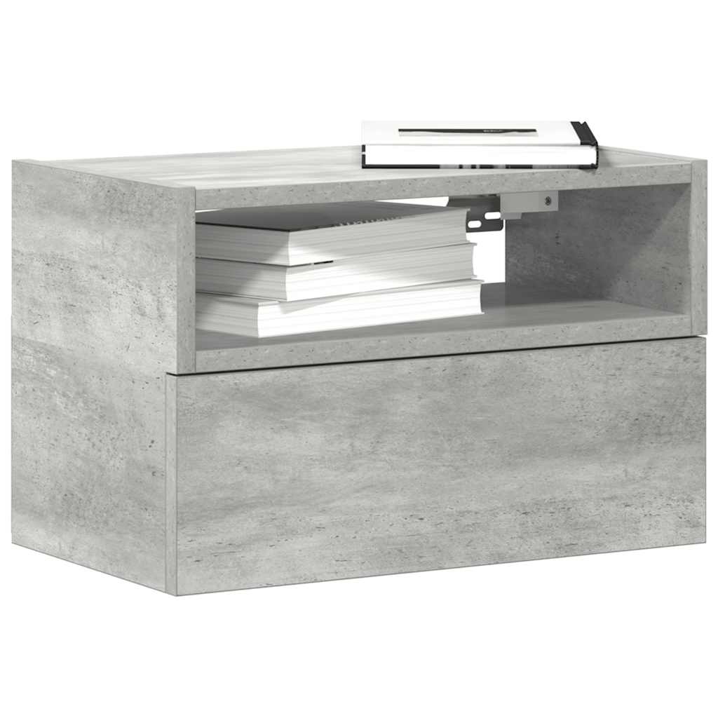 Wand-Nachttisch Betongrau 45 cm