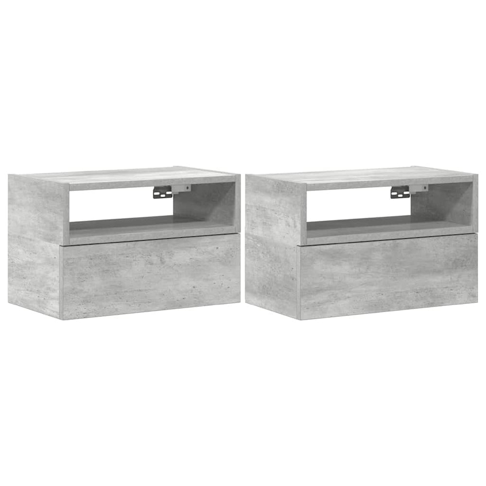 Wand-Nachttische, 2er-Set, Betongrau