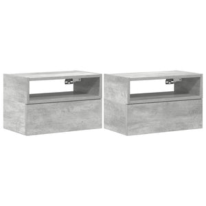 Wand-Nachttische, 2er-Set, Betongrau