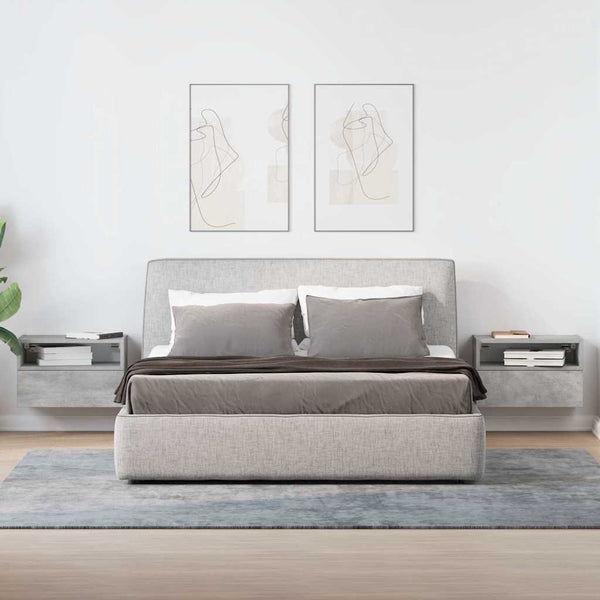 Wand-Nachttische, 2er-Set, Betongrau