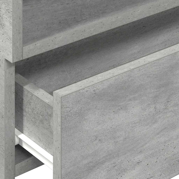 Wand-Nachttische, 2er-Set, Betongrau