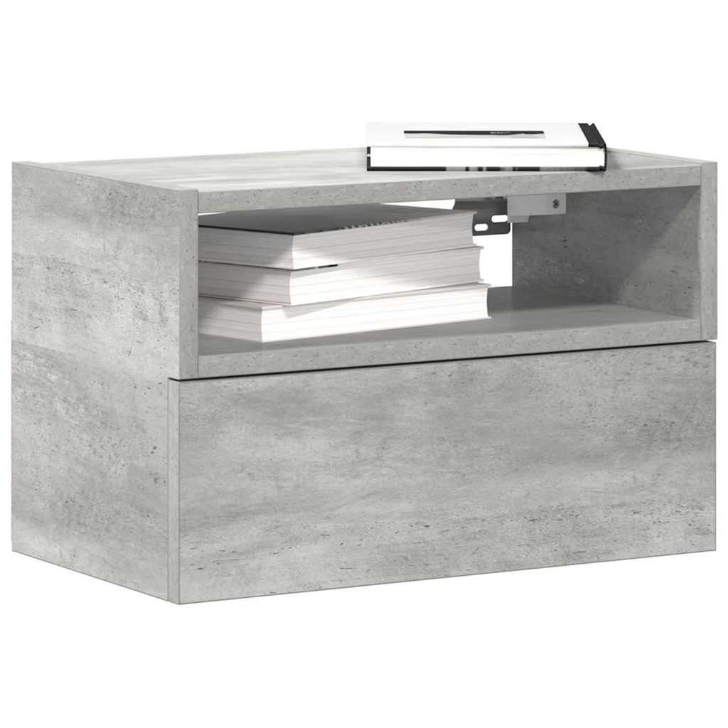 Wand-Nachttische, 2er-Set, Betongrau