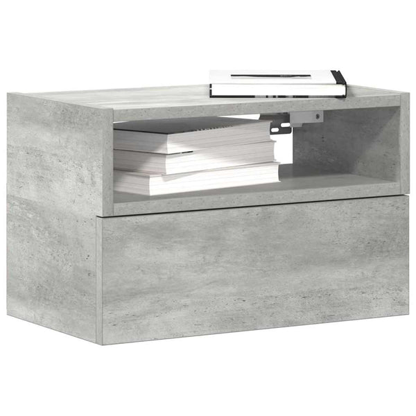Wand-Nachttische, 2er-Set, Betongrau