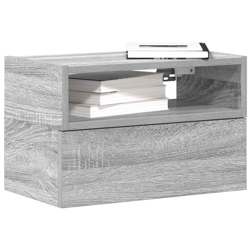 Wand-Nachttisch Grau Sonoma 45 cm