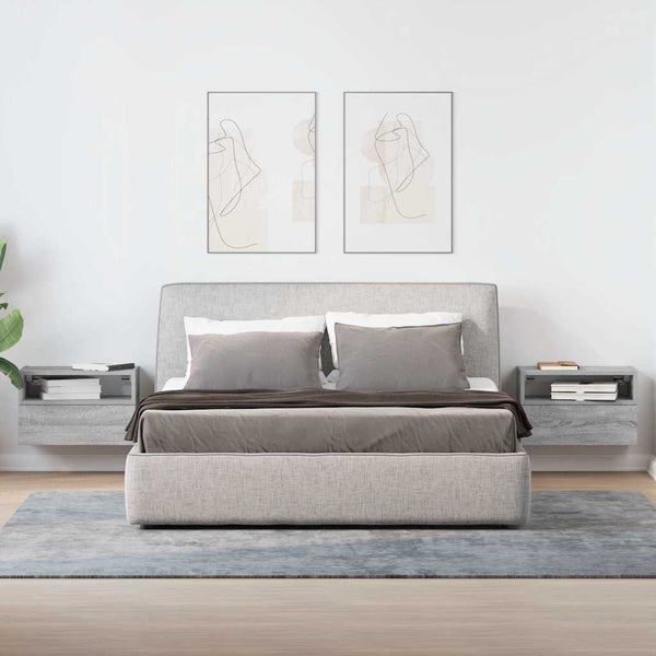Wand-Nachttische, 2er-Set, Grau Sonoma