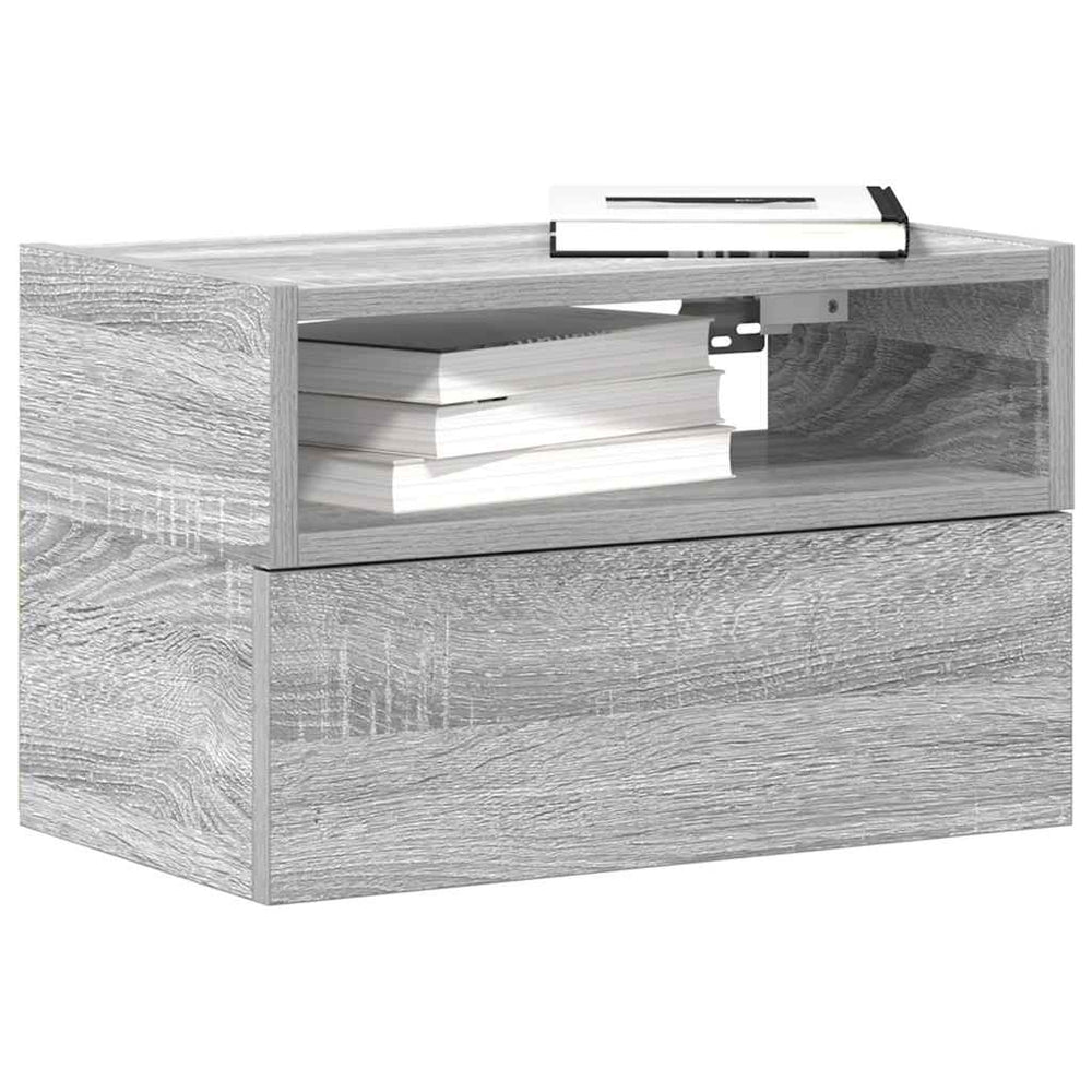 Wand-Nachttische, 2er-Set, Grau Sonoma