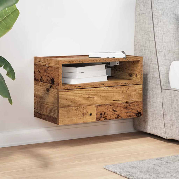 Wand-Nachttisch Altholz-Optik