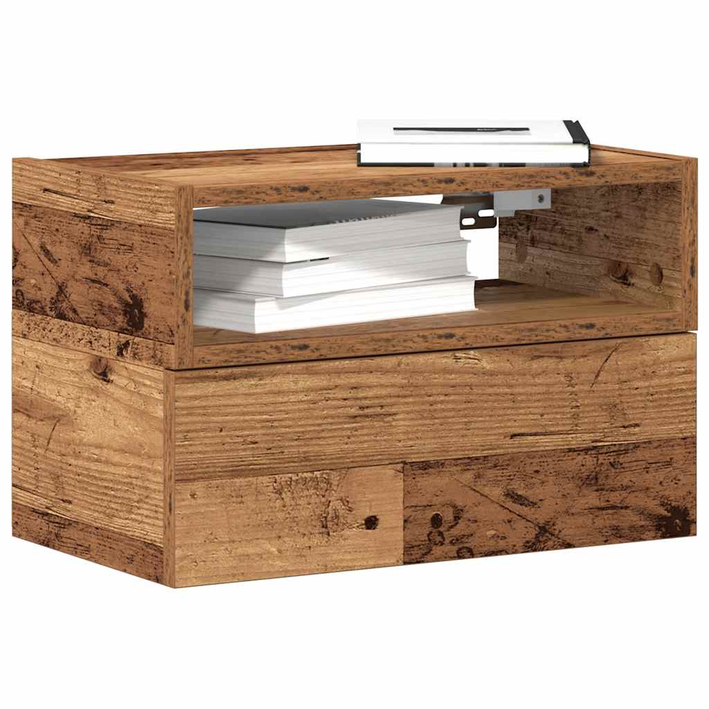 Wand-Nachttisch Altholz-Optik