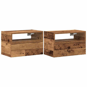 Wand Nachttische 2er-Set, Altholz-Optik