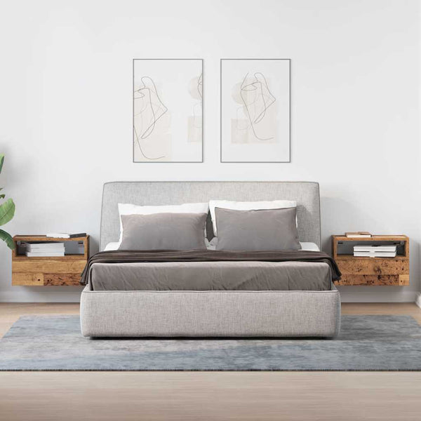 Wand Nachttische 2er-Set, Altholz-Optik