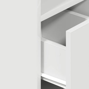 Nachttisch Weiß mit Schublade 25x31x66 cm