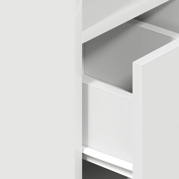 Nachttisch Weiß mit Schublade 25x31x66 cm