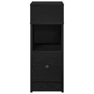 Nachttische Schwarz mit Schublade, 2er Set