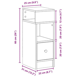 Nachttische Schwarz mit Schublade, 2er Set
