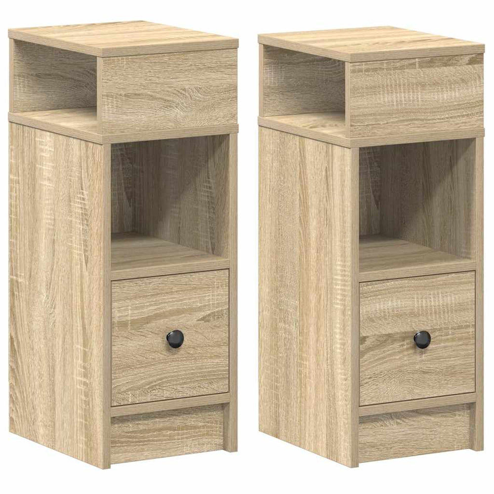 vidaXL Nightstands 2 pcs. with Drawer Sonoma Oak 25x31x66 cm