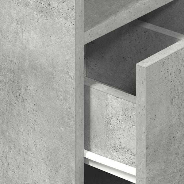 Betongrauer Nachttisch mit Schublade