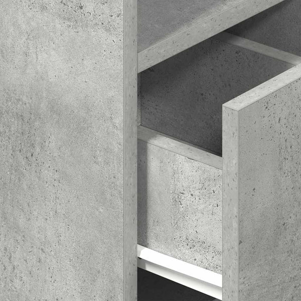 Nachttische 2er Set Betongrau mit Schublade