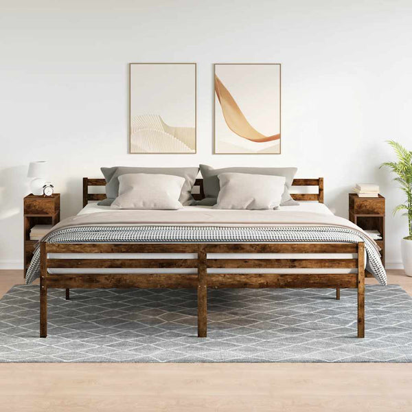 Nachttische 2er Set Räuchereiche 25x31x66 cm