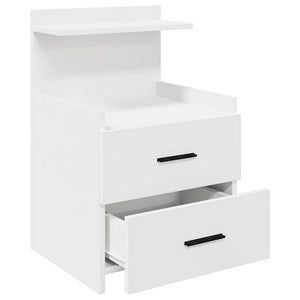 Weiße Nachttische mit 2 Schubladen, 2er Set