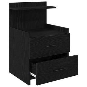 Schwarzer Nachttisch mit 2 Schubladen