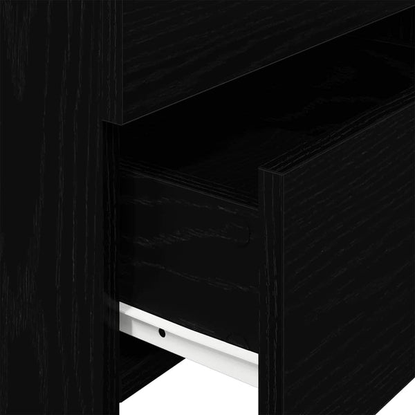 Schwarzer Nachttisch mit 2 Schubladen