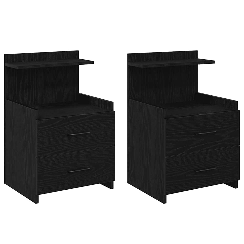 vidaXL Nightstands 2 pcs. with 2 Drawers Black 40x36.5x62 cm