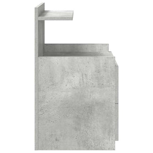 Betongrauer Nachttisch mit 2 Schubladen