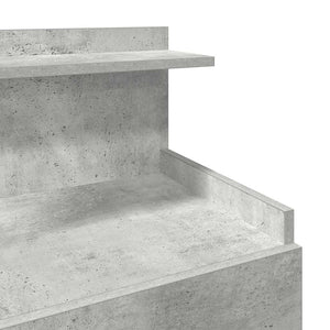 Betongrauer Nachttisch mit 2 Schubladen