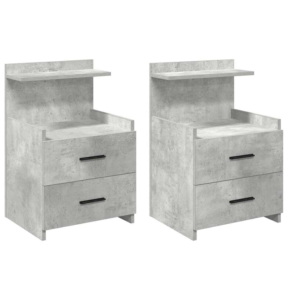 Nachttische 2er-Set Betongrau