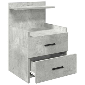 Nachttische 2er-Set Betongrau