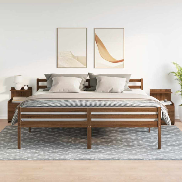 Nachttische 2er Set Braun Eichen-Optik