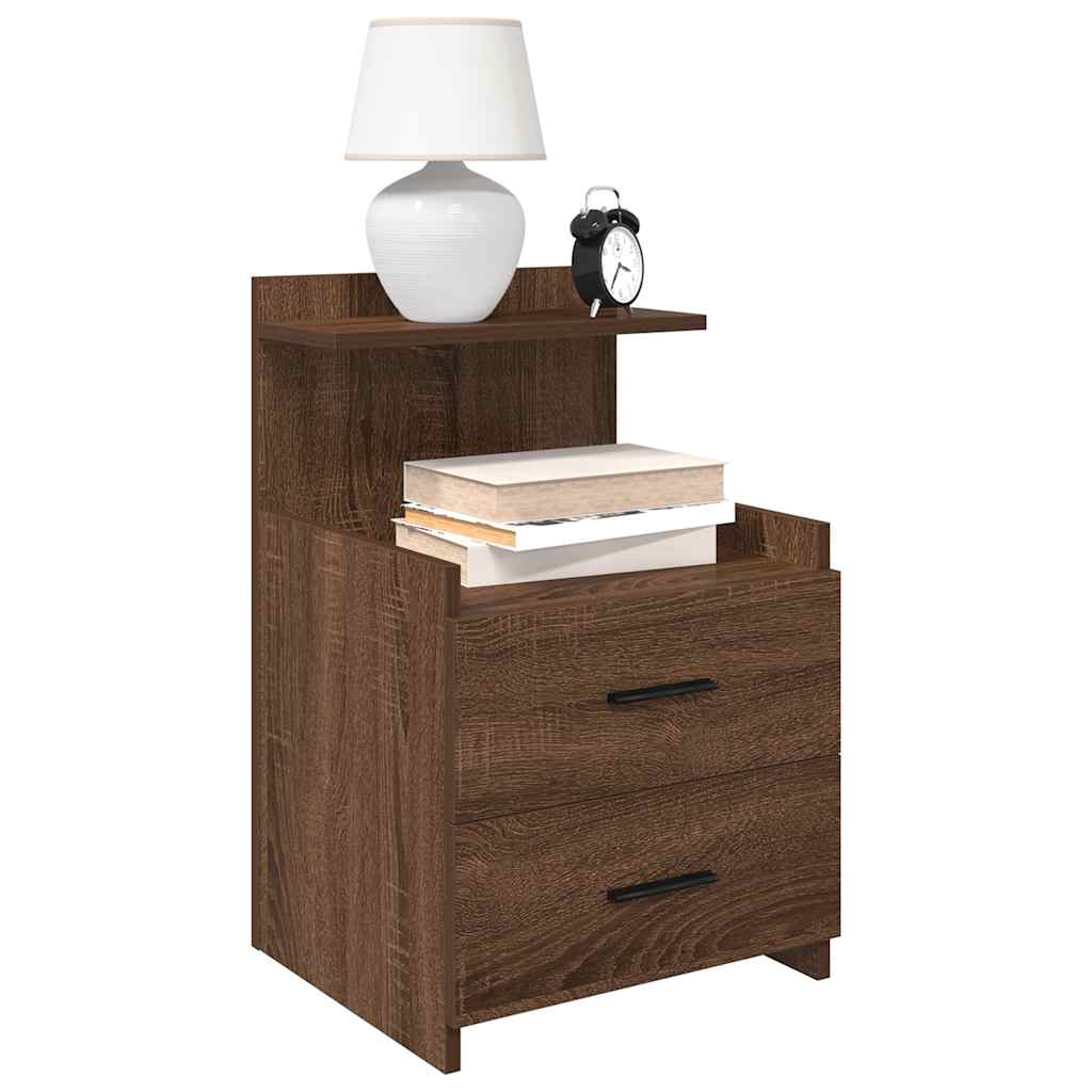 Nachttische 2er Set Braun Eichen-Optik
