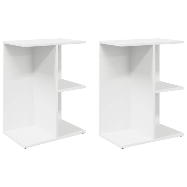 Nachttische 2er Set Weiß Holz
