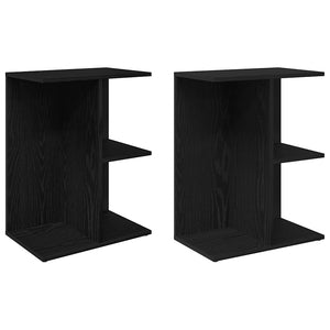 Nachttische 2er Set Schwarz Eichenoptik