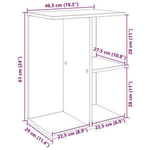 Nachttisch Grau Sonoma 46,5x29x61 cm