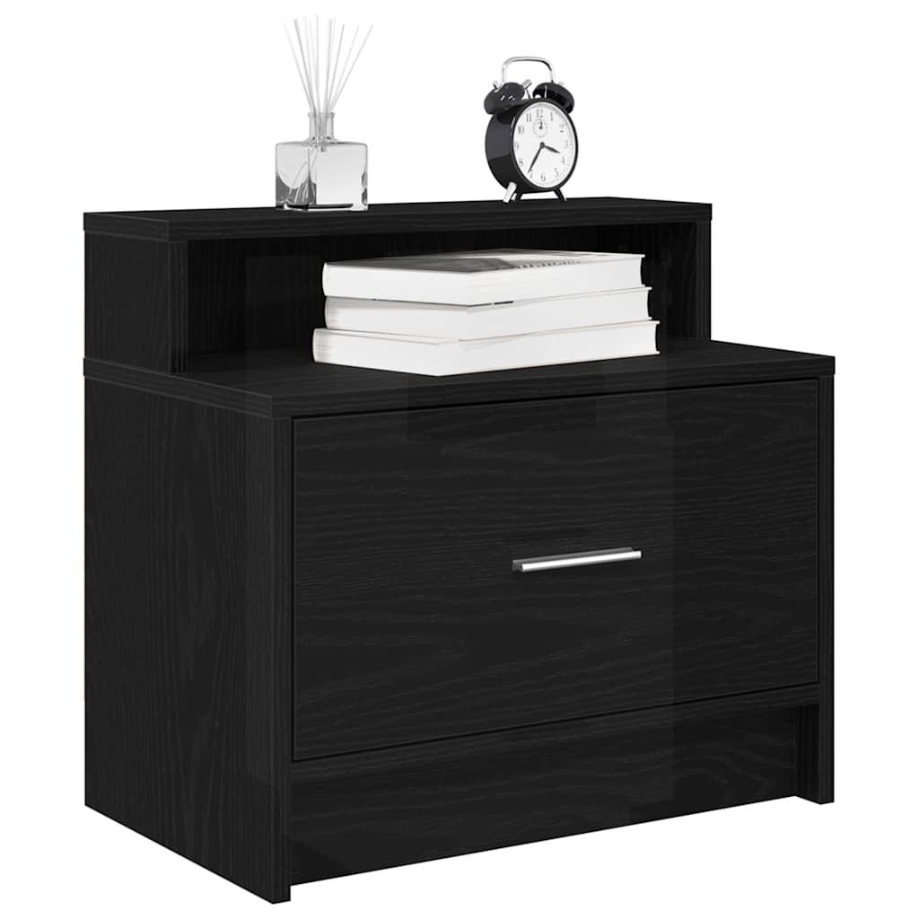 Nachttische mit Schublade, 2er Set, Eichen-Optik
