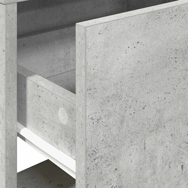 Betongrauer Nachttisch mit Schublade