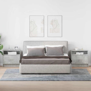 Nachttische mit Schublade, 2er-Set, Betongrau
