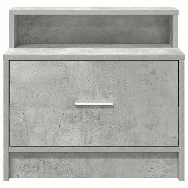 Nachttische mit Schublade, 2er-Set, Betongrau