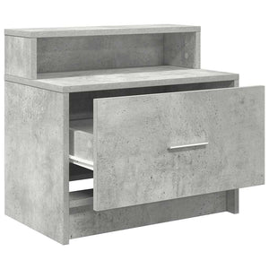 Nachttische mit Schublade, 2er-Set, Betongrau