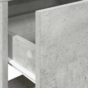 Nachttische mit Schublade, 2er-Set, Betongrau