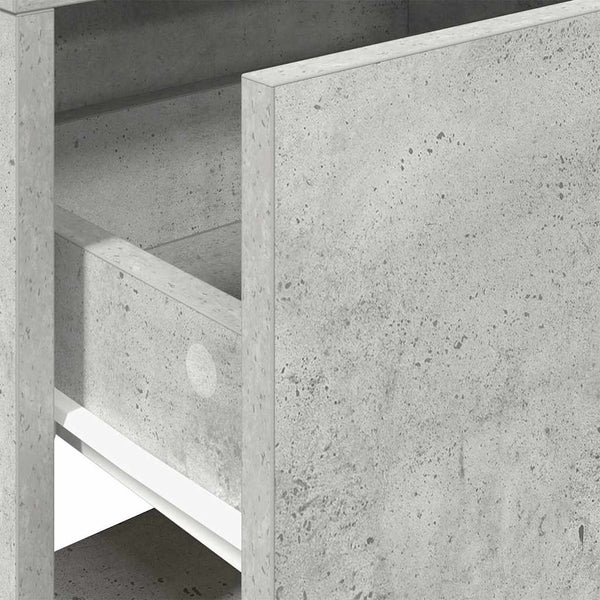 Nachttische mit Schublade, 2er-Set, Betongrau