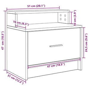 Nachttische mit Schublade, 2er-Set, Betongrau