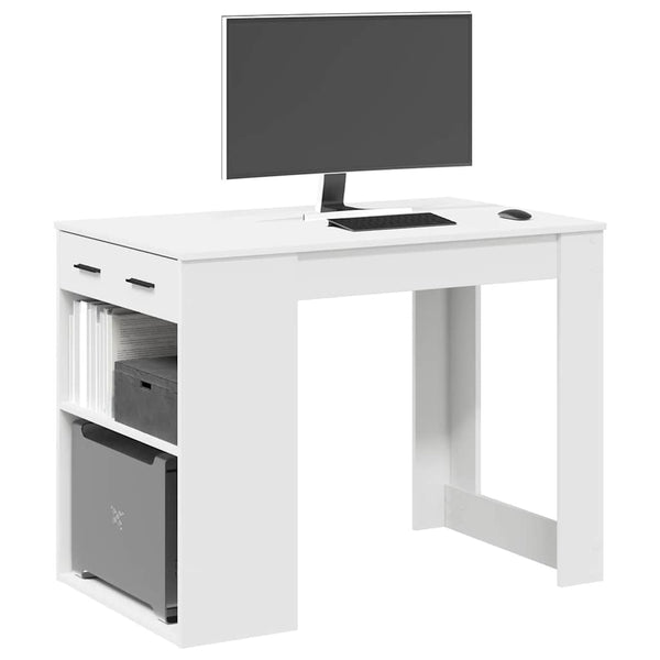 Schreibtisch Weiß mit Schubladen 102x62 cm