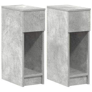 Nachttische mit Schublade, 2er Set Betongrau