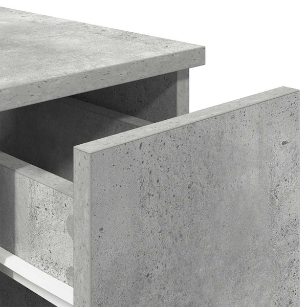 Nachttische mit Schublade, 2er Set Betongrau