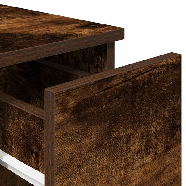 vidaXL Table de chevet avec tiroir chêne fumé 20x36x60 cm