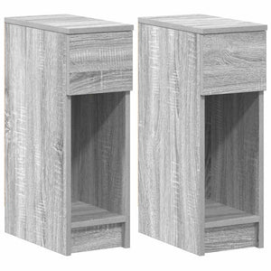 Nachttische Grau Sonoma mit Schublade, 2er Set